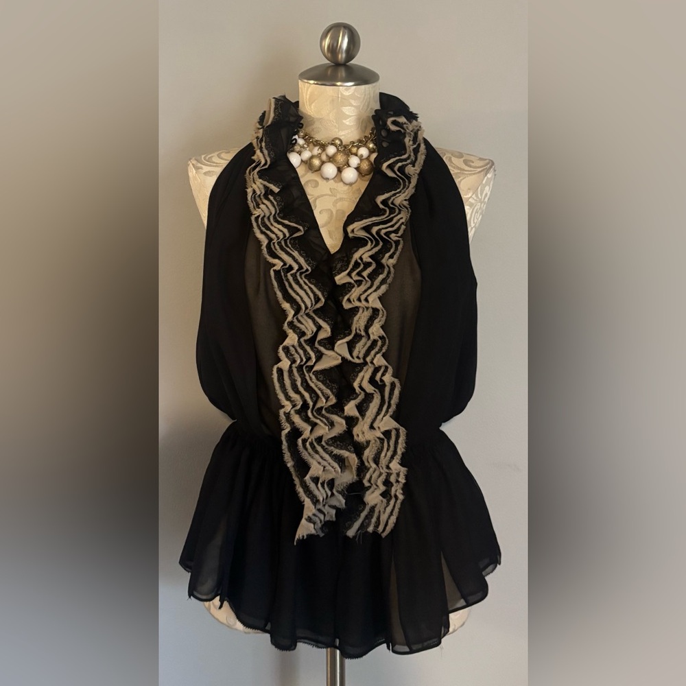 Robert Rodriguez‎ x Neiman Marcus Victoria sleeveless Ruffle Blouse Sz Small #47